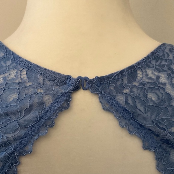 INC International Concepts Lace Trim Blue Bralette - Picture 7 of 9